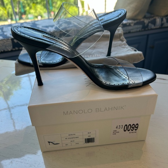 Manolo Blahnik Black Stiletto Heels with Sleek Design - Picture 3 of 15
